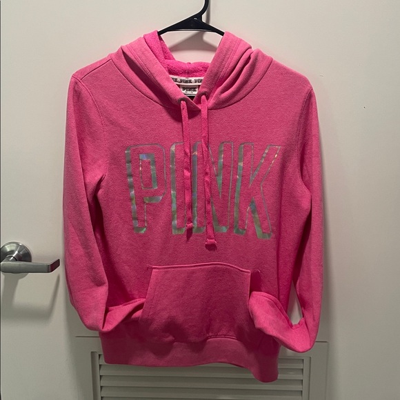 Y2K Victorias Secret Pink size XS hoodie with silver logo - Picture 4 of 5